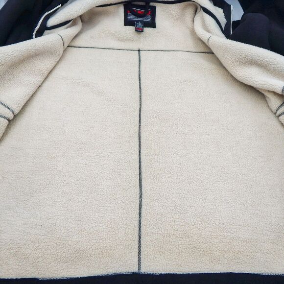 Fubu Collection Black Hoodie Mens Fleece Lined Full Zip Large Sleeve Pocket - Picture 7 of 12